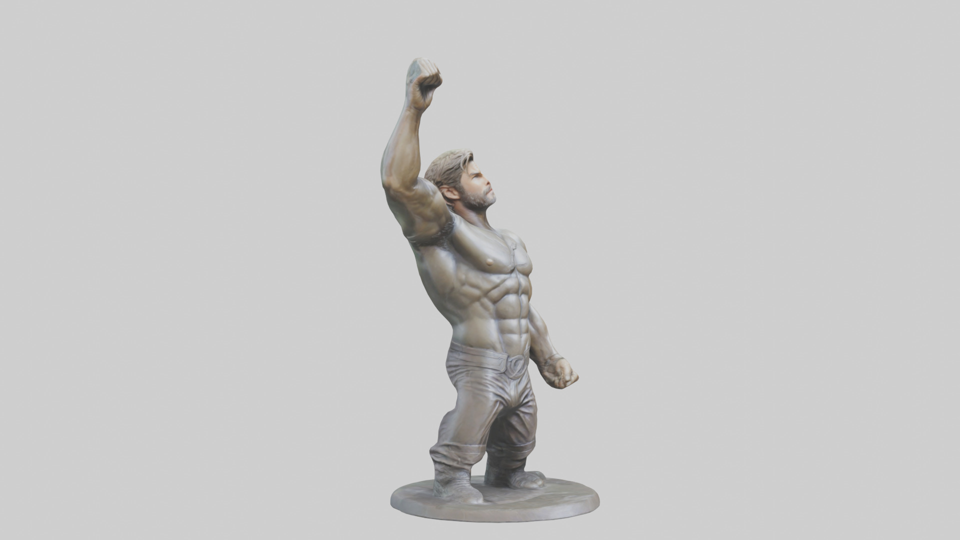 Chris Hemsworth statue model Low-poly 3D model_10