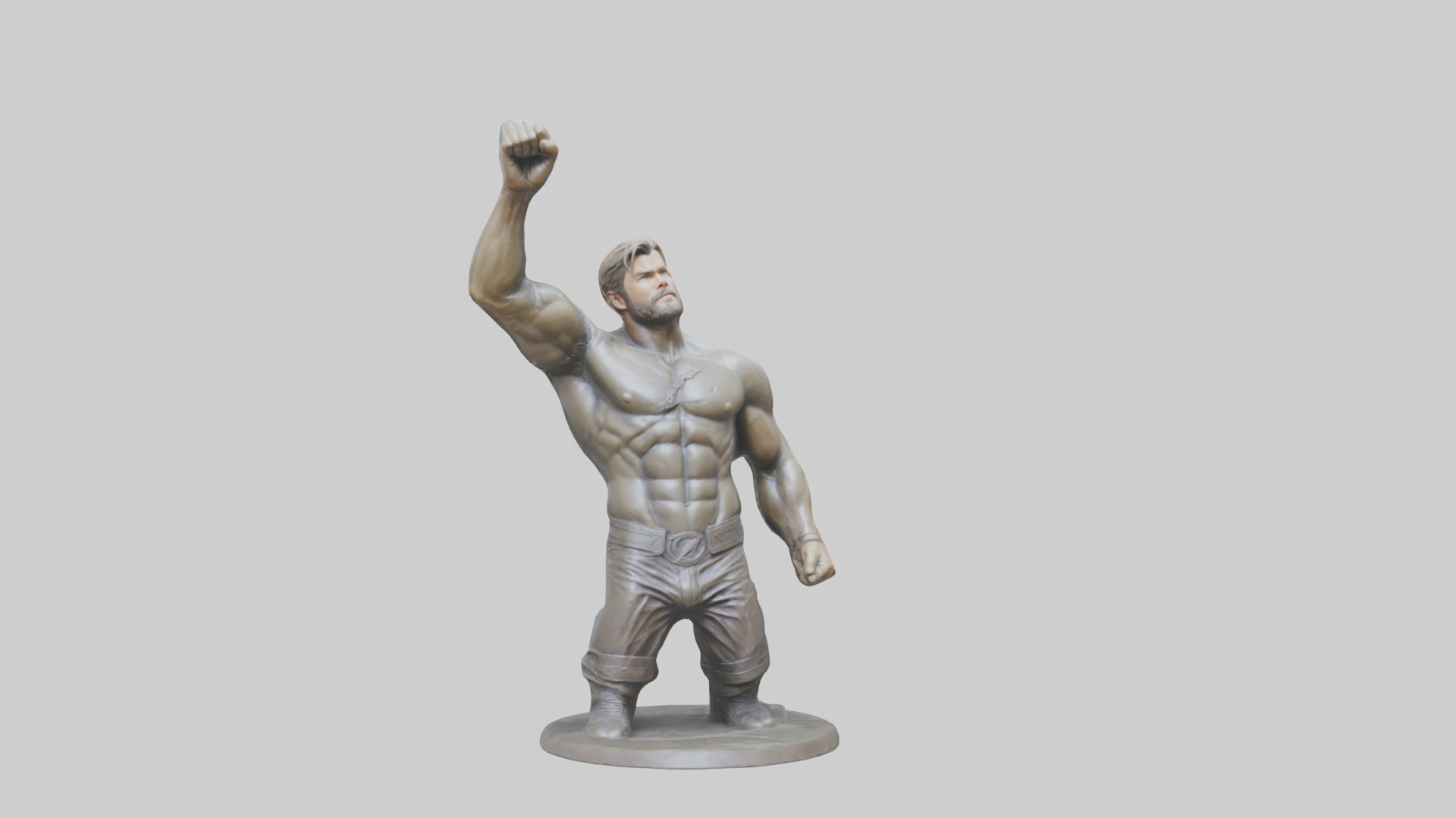 Chris Hemsworth statue model Low-poly 3D model_20