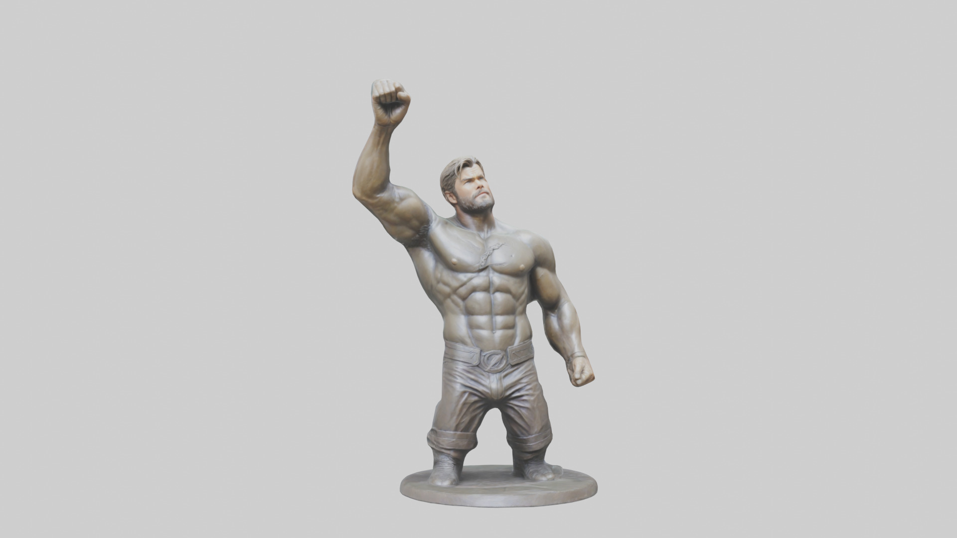 Chris Hemsworth statue model Low-poly 3D model_19