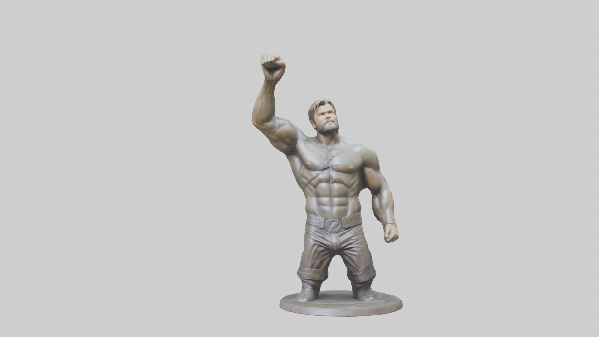 Chris Hemsworth statue model Low-poly 3D model_15