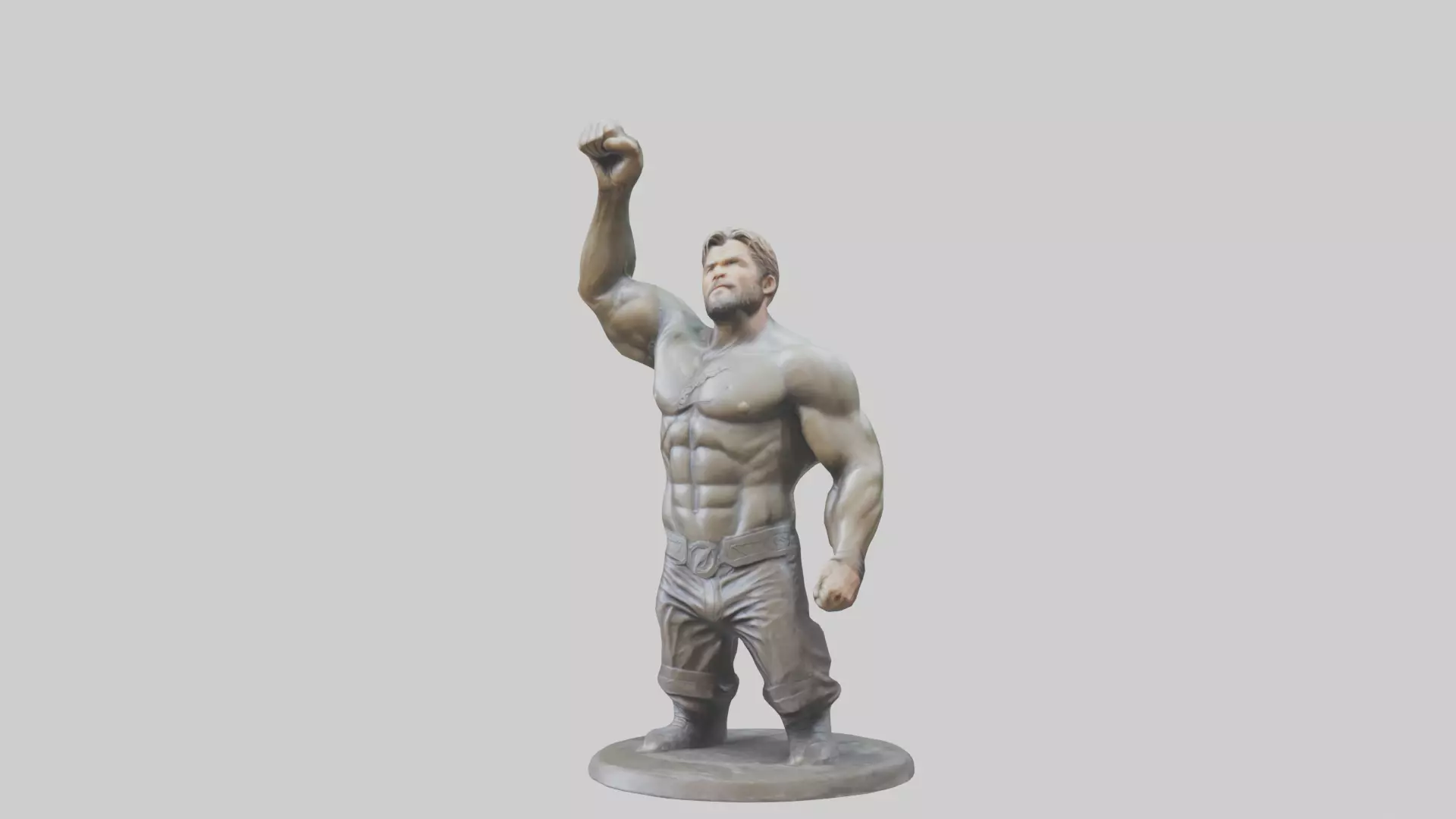 Chris Hemsworth statue model Low-poly 3D model_0