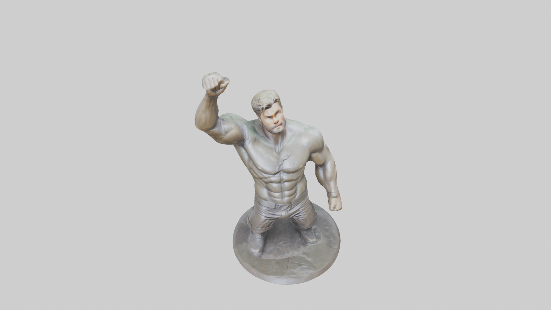 Chris Hemsworth statue model Low-poly 3D model_26