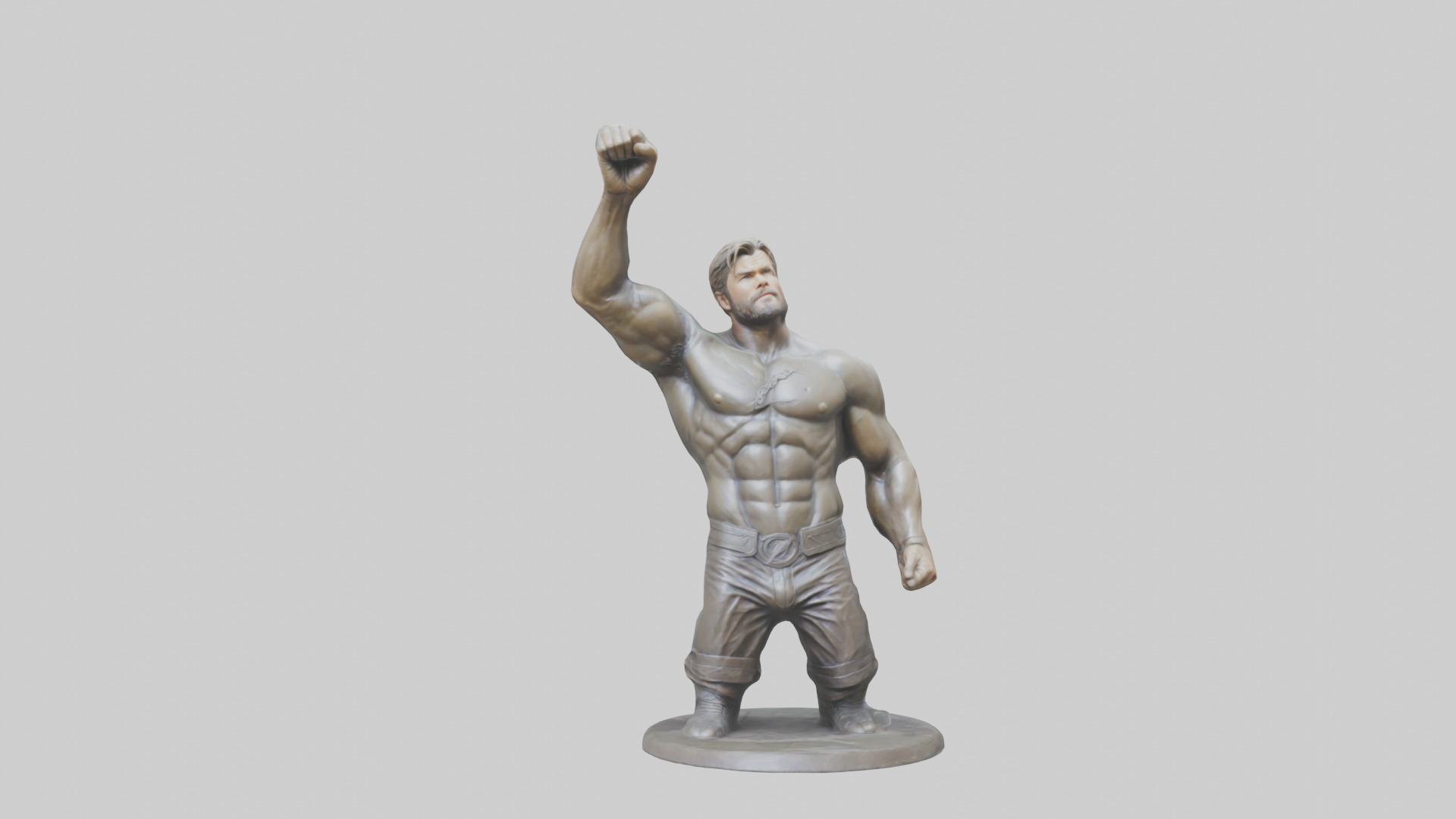 Chris Hemsworth statue model Low-poly 3D model_14