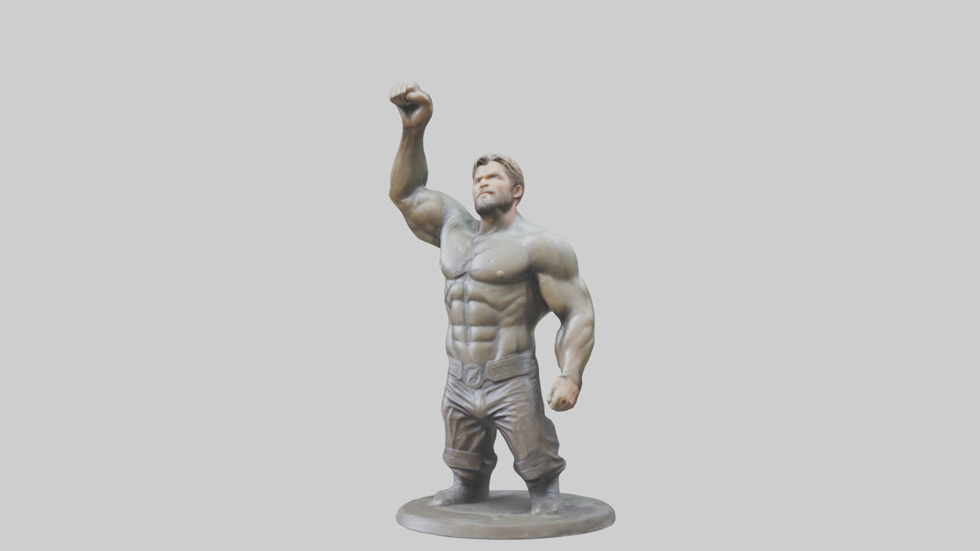 Chris Hemsworth statue model Low-poly 3D model_13