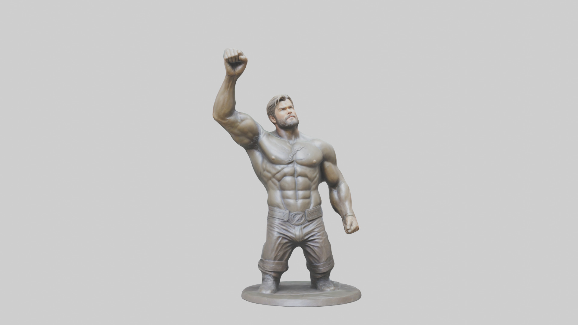 Chris Hemsworth statue model Low-poly 3D model_11