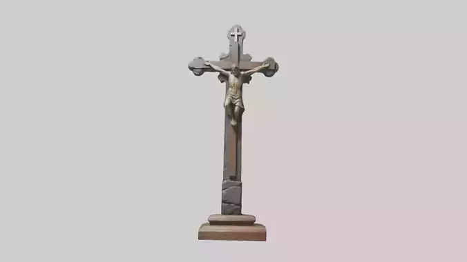 Christian Cross sculpture model Low-poly 3D model