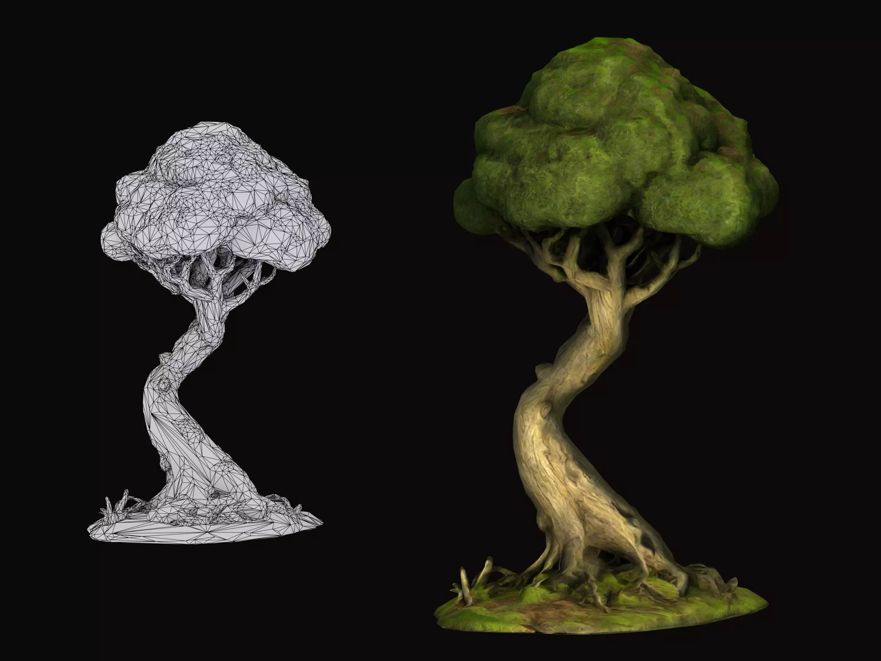 Mossy Tree 2 Free low-poly 3D model