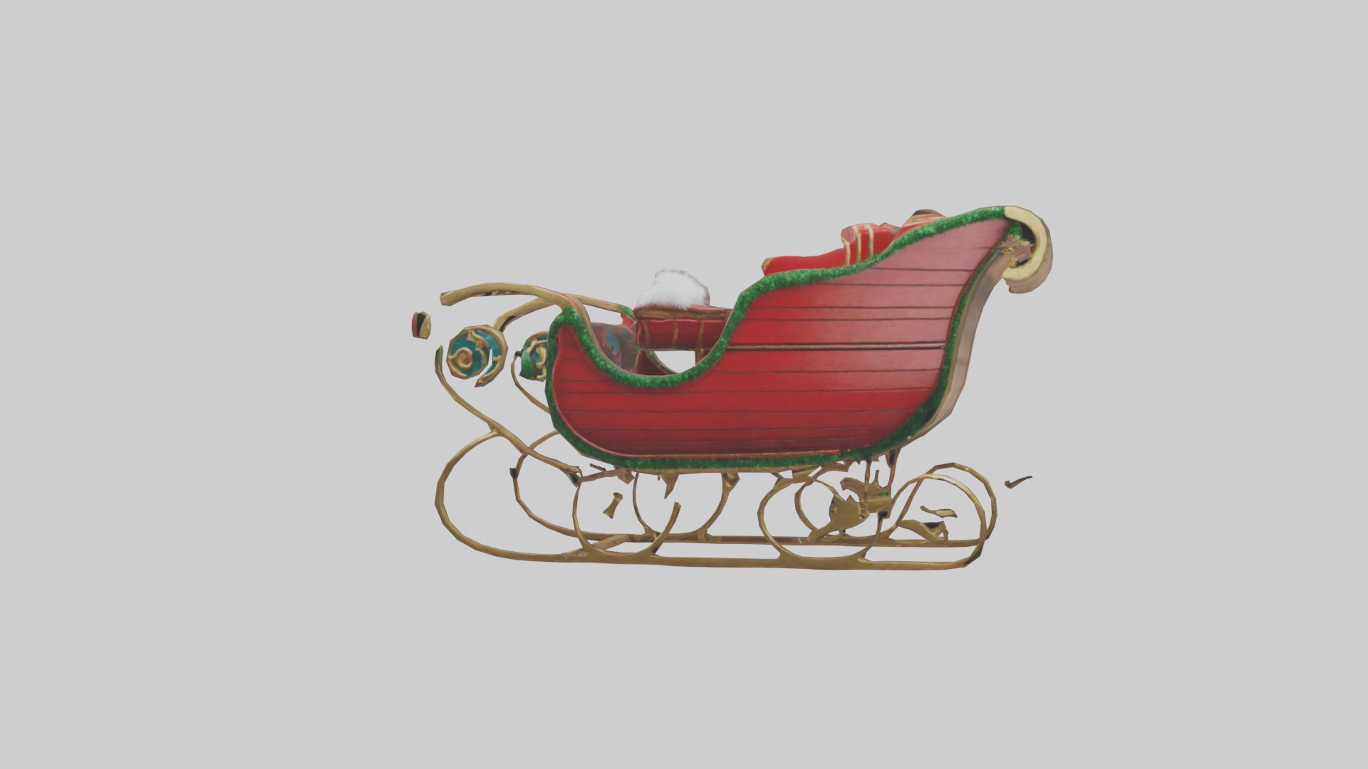Christmas Sleigh model Low-poly 3D model_13