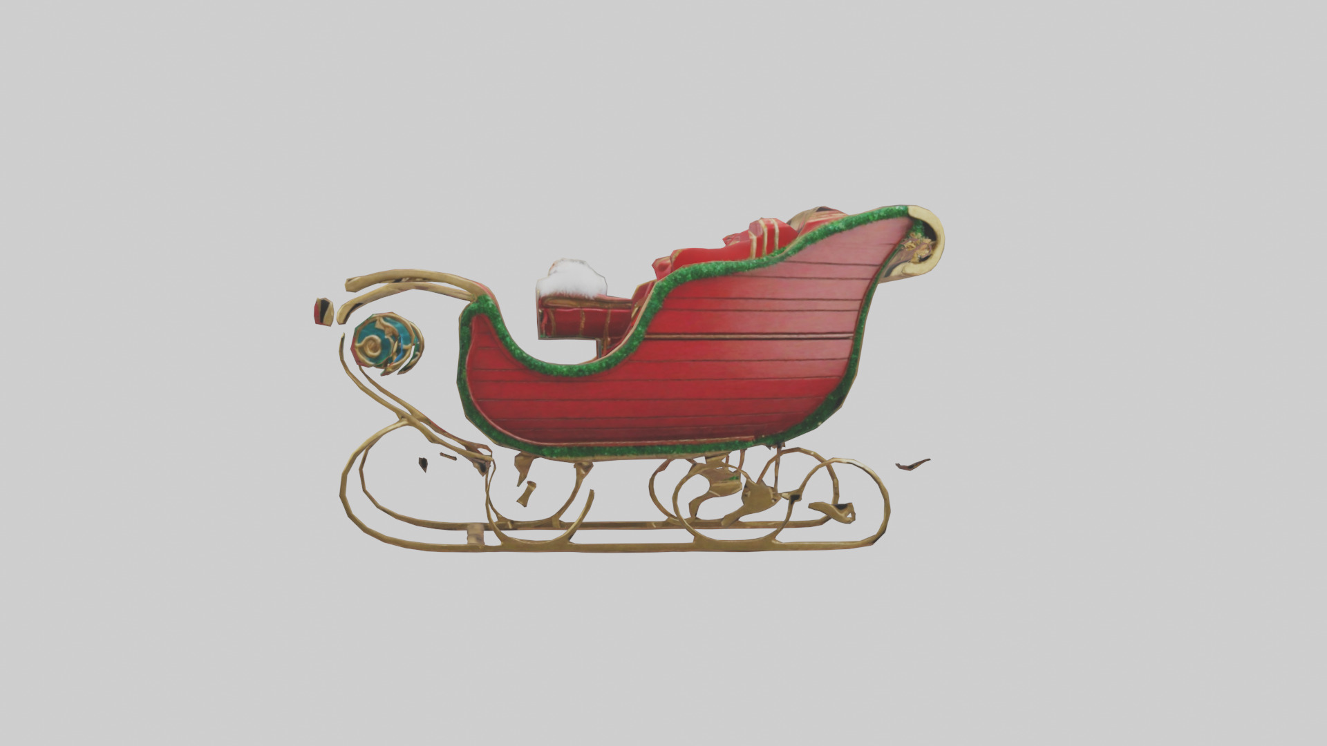 Christmas Sleigh model Low-poly 3D model_17