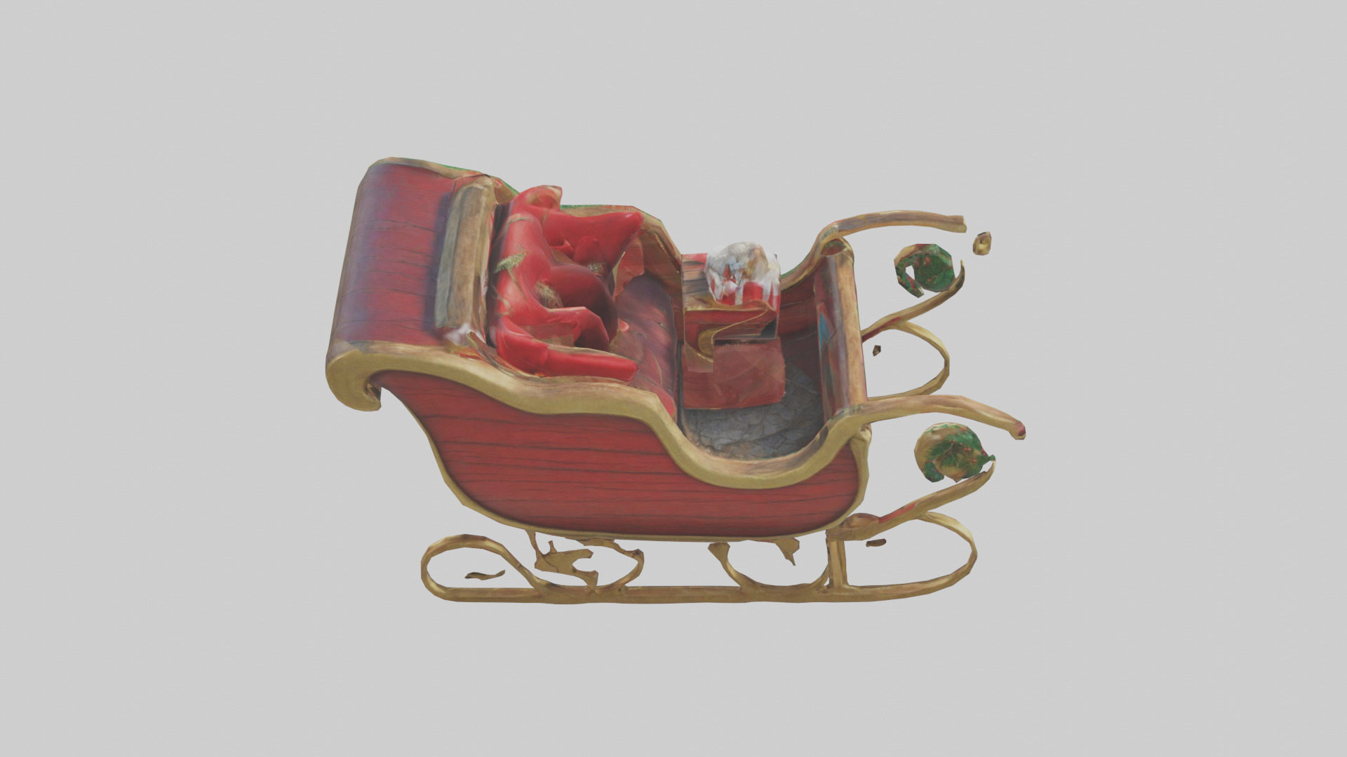 Christmas Sleigh model Low-poly 3D model_25