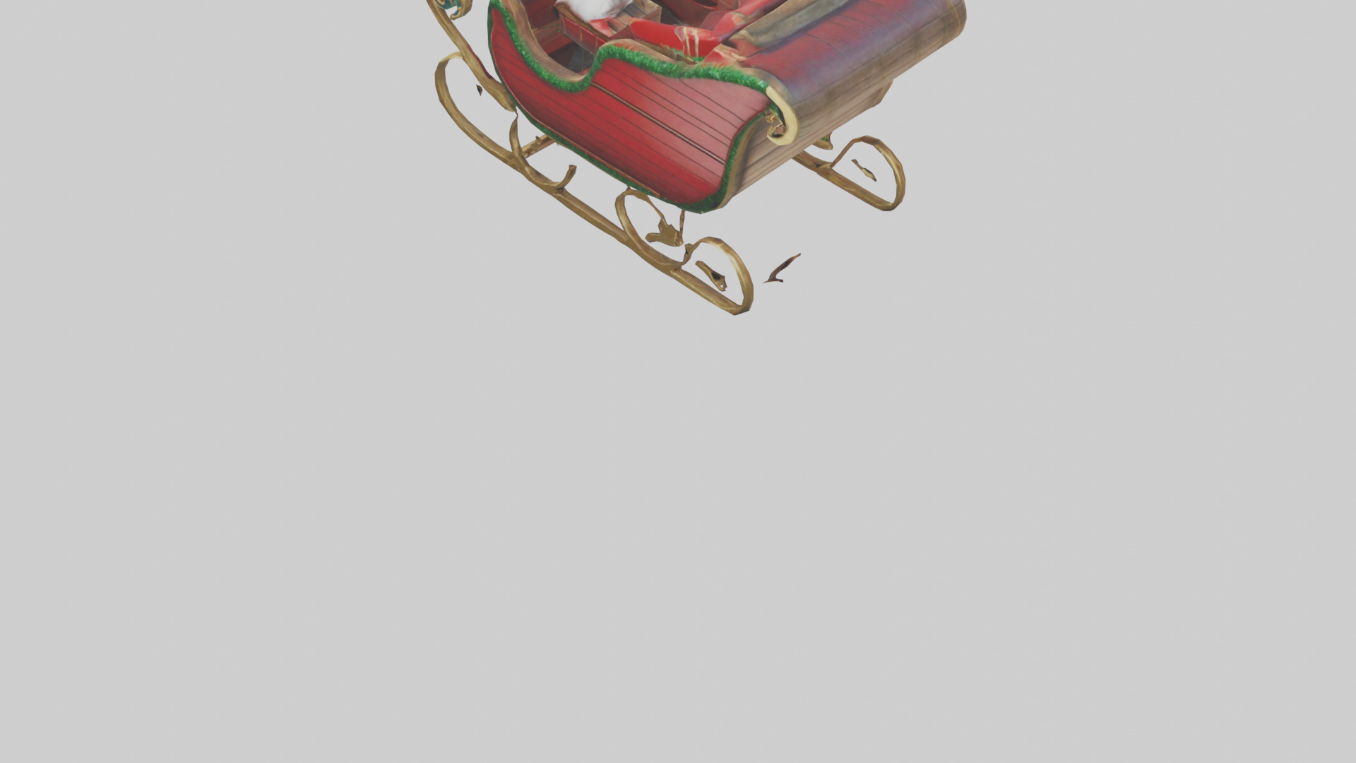 Christmas Sleigh model Low-poly 3D model_5
