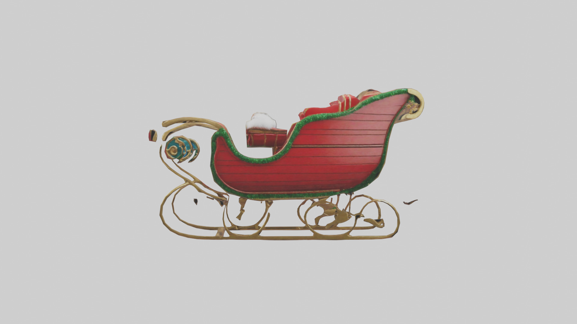Christmas Sleigh model Low-poly 3D model_19