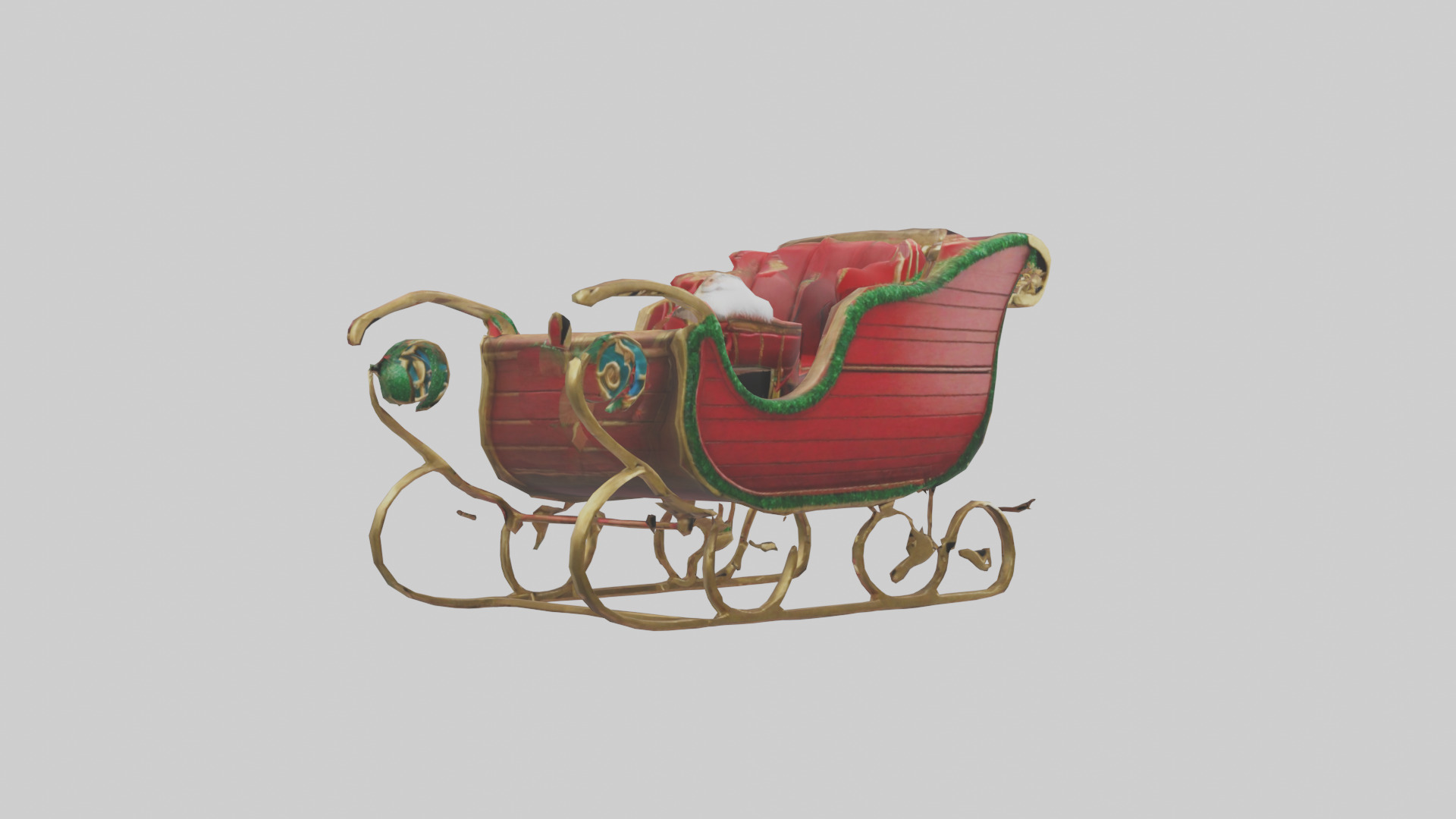 Christmas Sleigh model Low-poly 3D model_16
