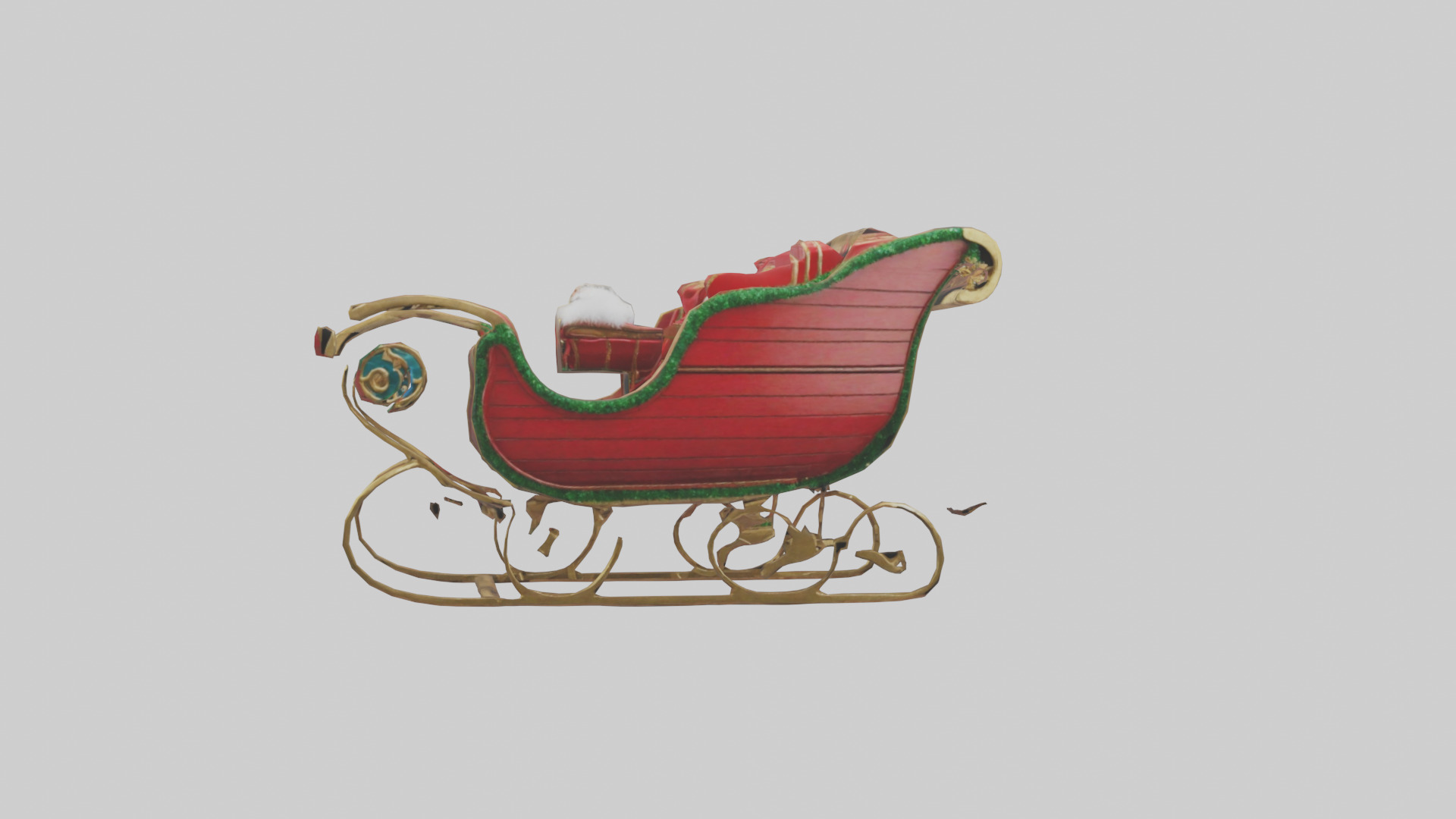 Christmas Sleigh model Low-poly 3D model_20