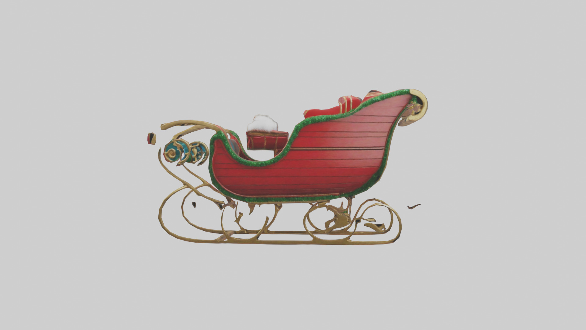 Christmas Sleigh model Low-poly 3D model_14