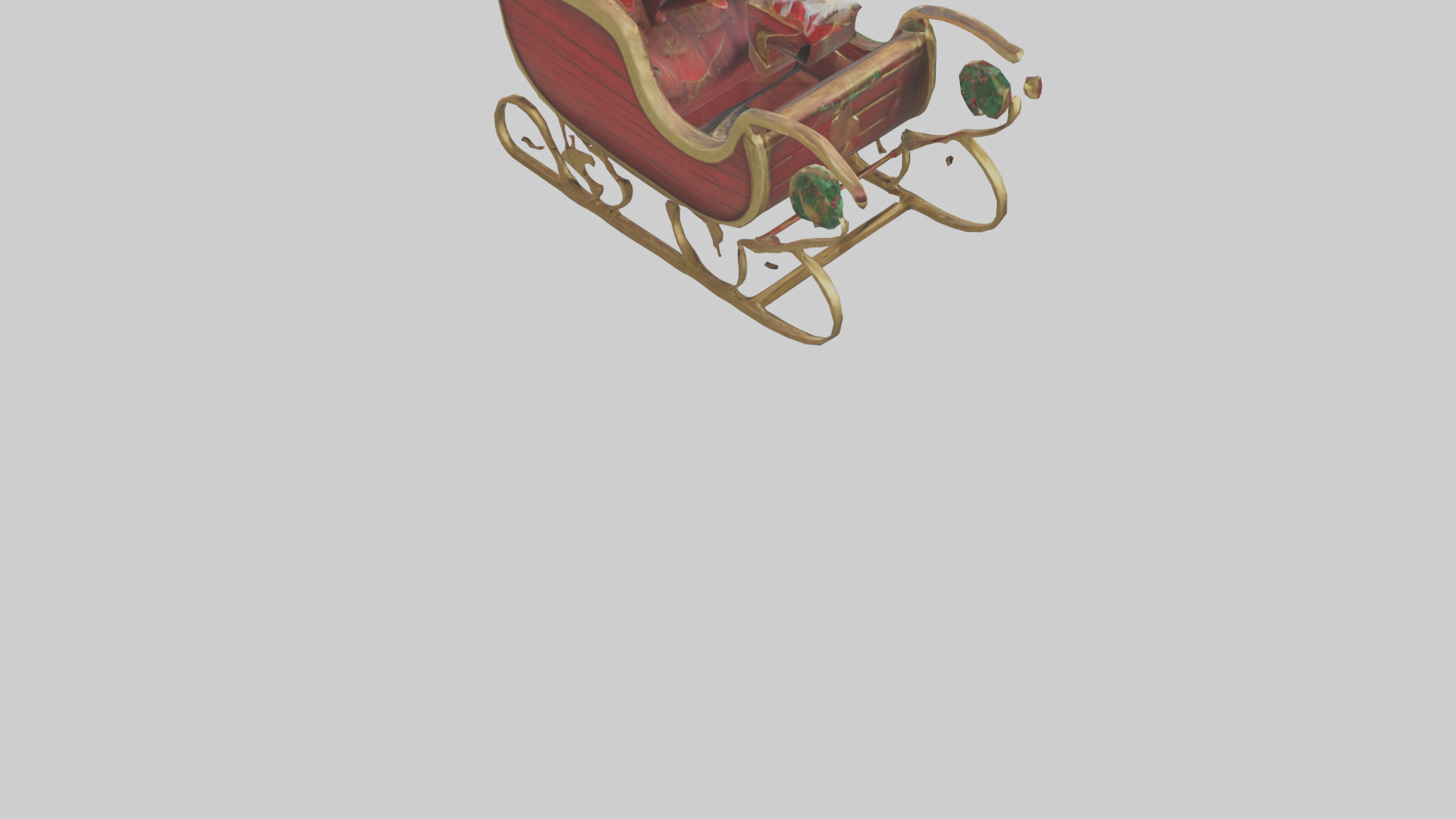 Christmas Sleigh model Low-poly 3D model_4