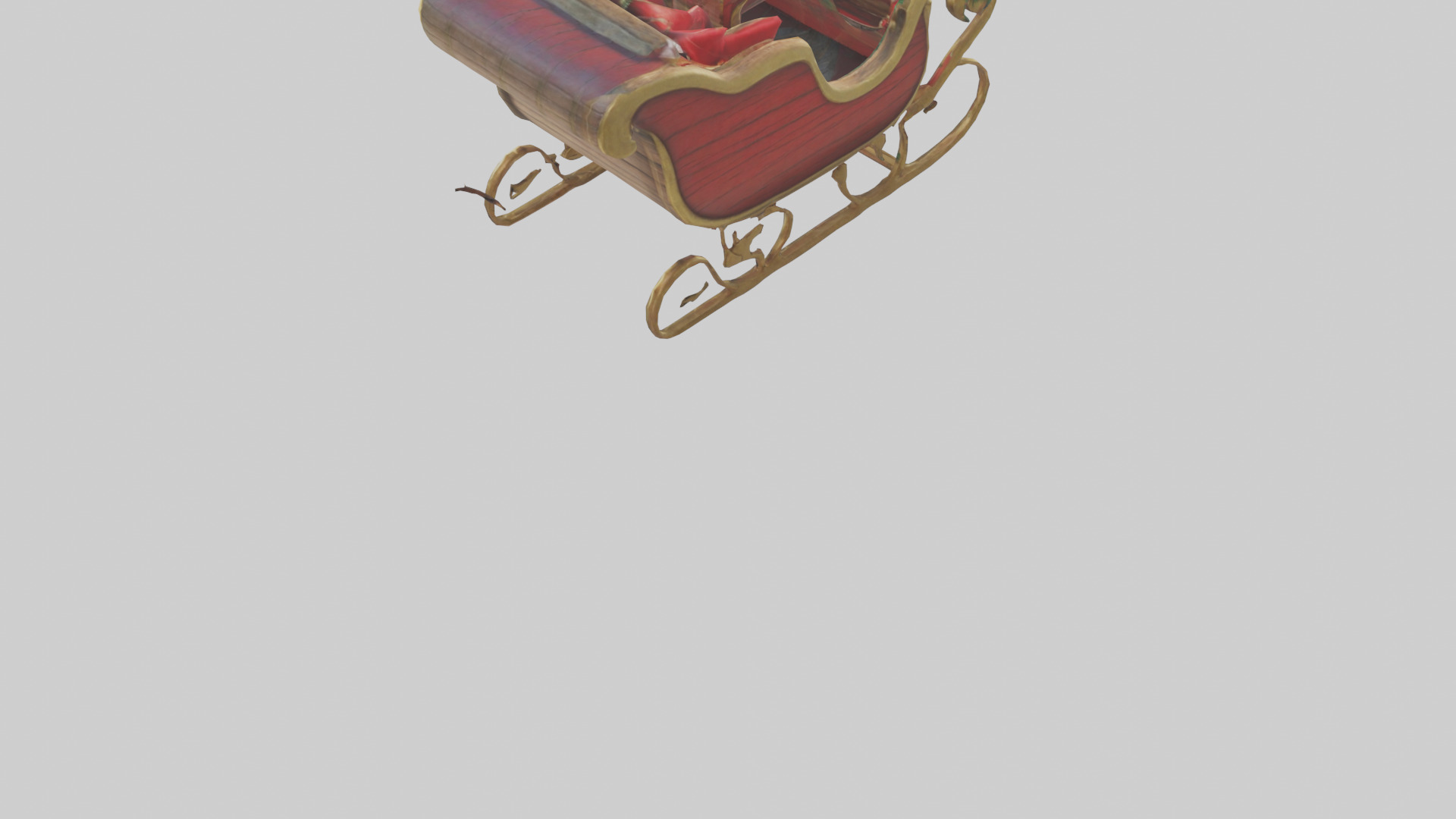 Christmas Sleigh model Low-poly 3D model_3