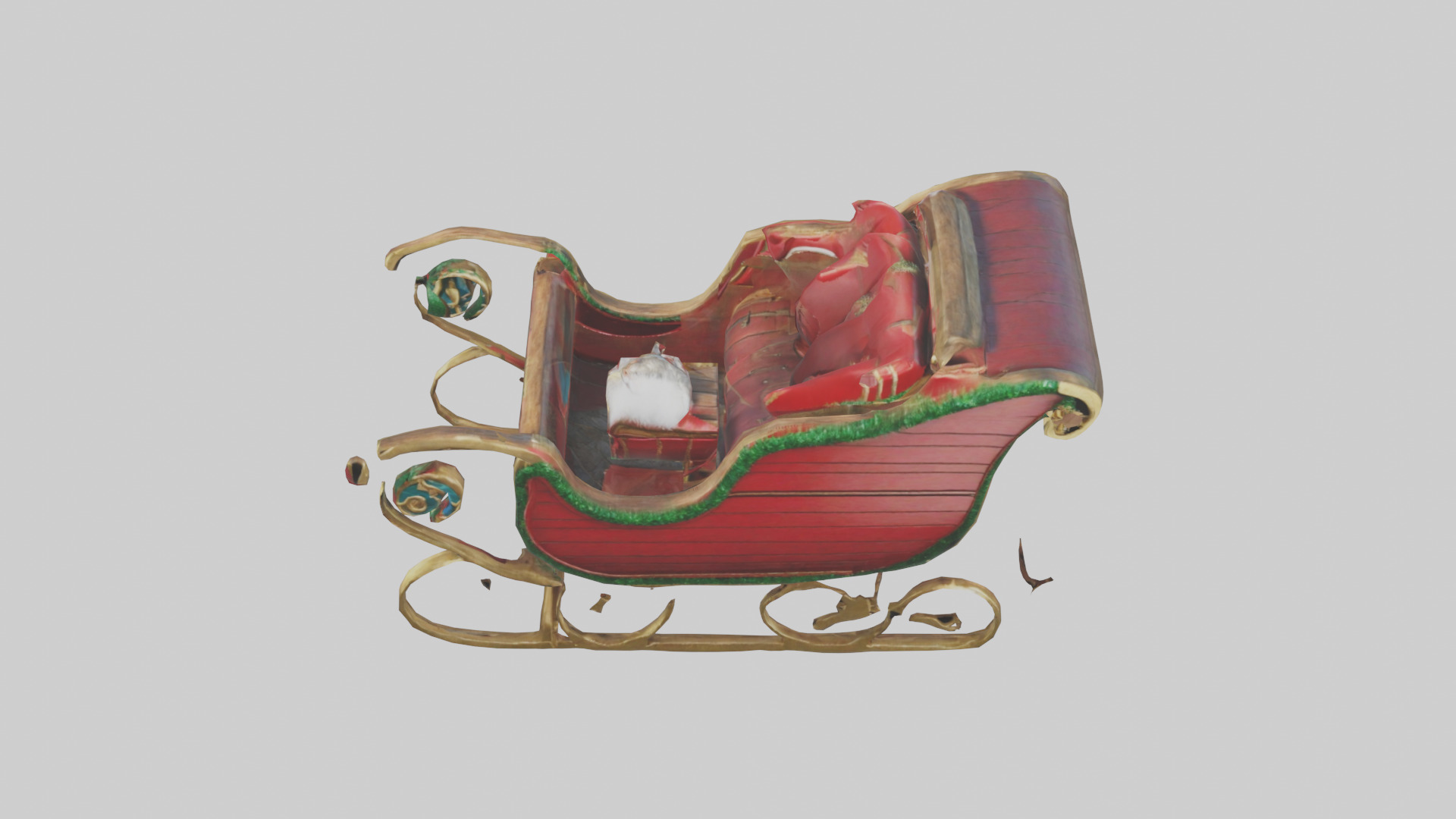 Christmas Sleigh model Low-poly 3D model_26