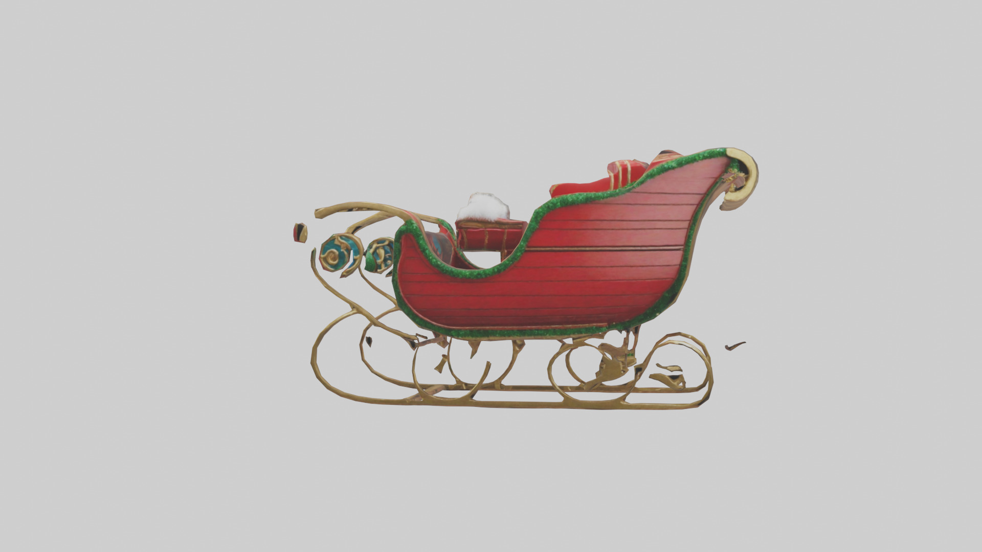 Christmas Sleigh model Low-poly 3D model_15