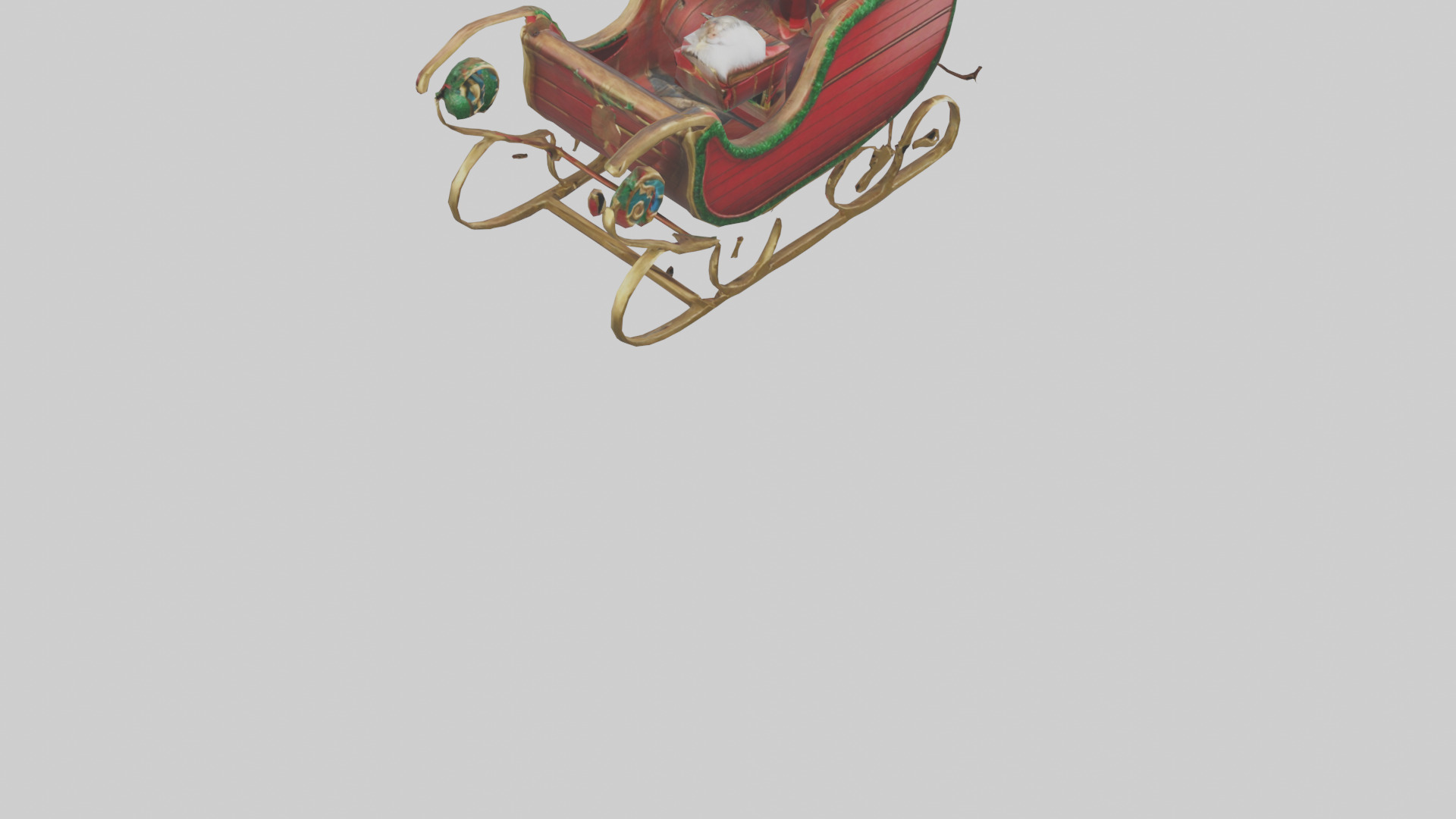 Christmas Sleigh model Low-poly 3D model_6