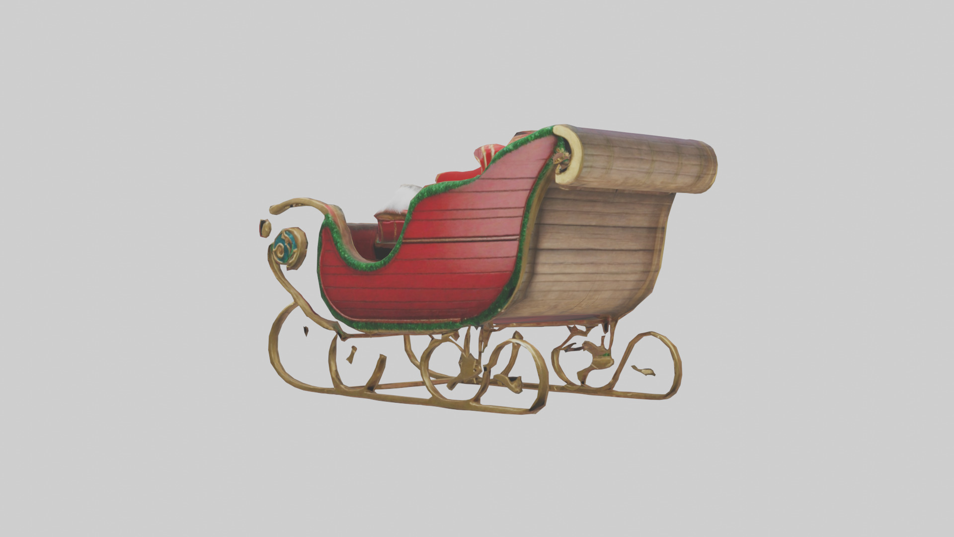 Christmas Sleigh model Low-poly 3D model_11