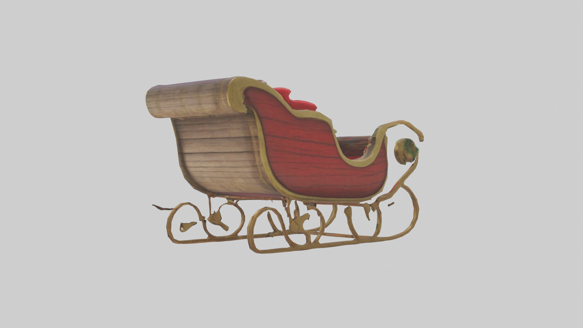 Christmas Sleigh model Low-poly 3D model_1