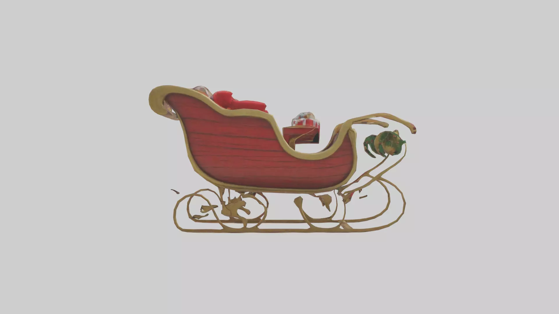 Christmas Sleigh model Low-poly 3D model_0