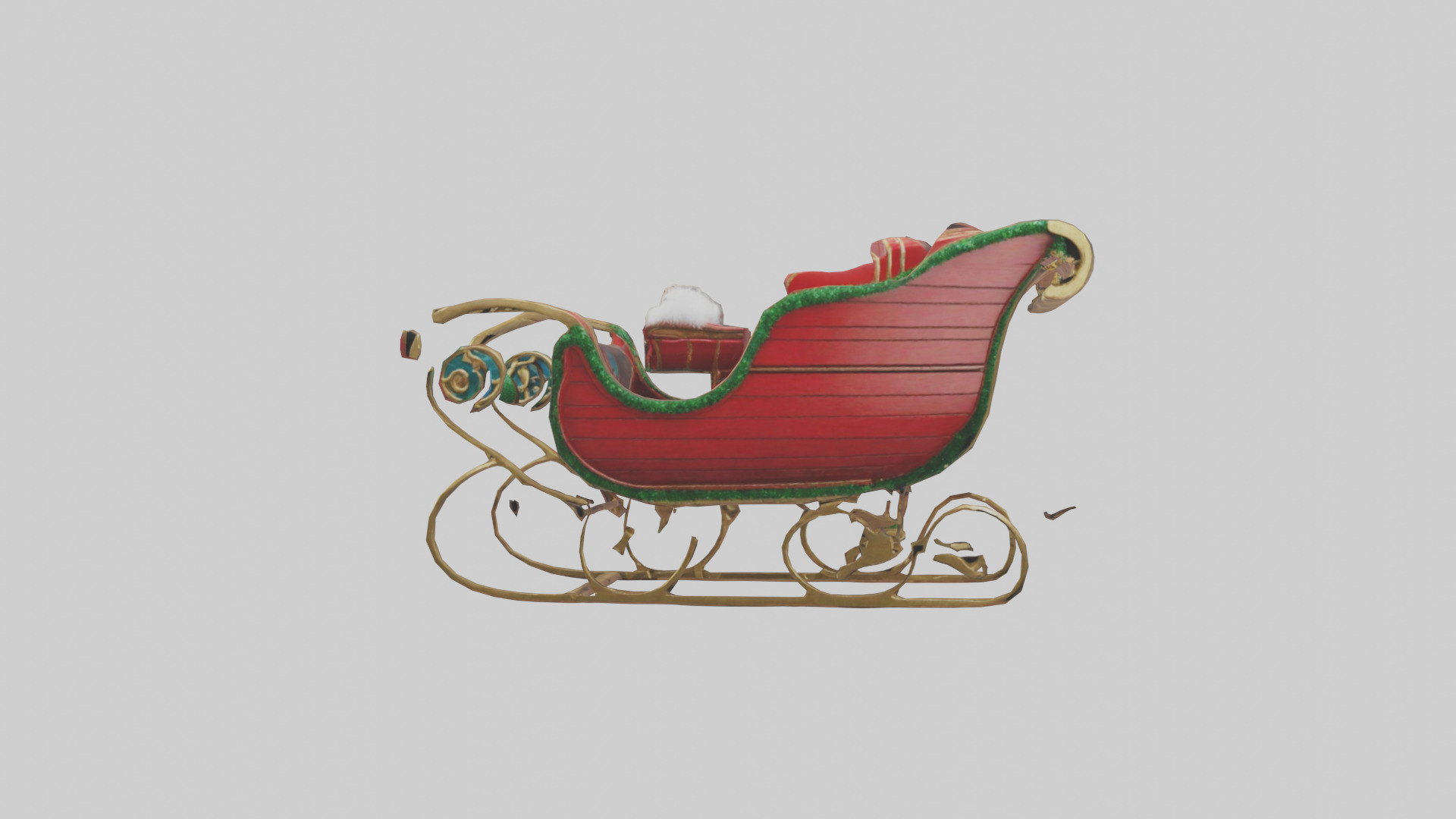 Christmas Sleigh model Low-poly 3D model_12