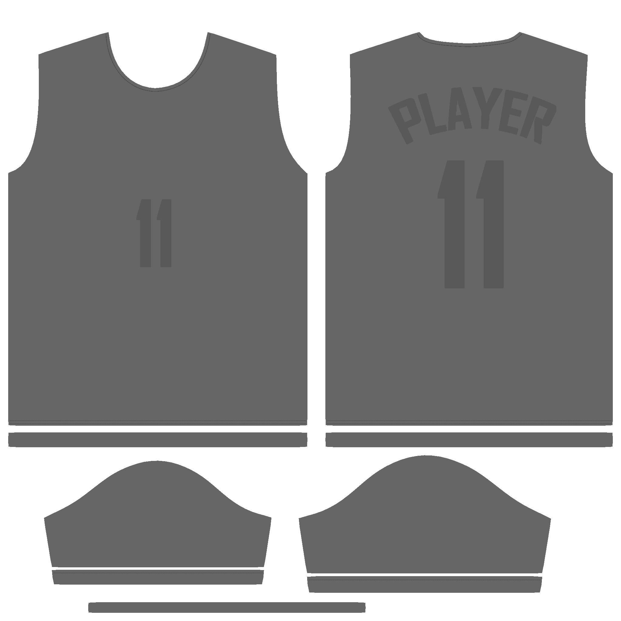 Soccer Football Jersey Player-11 In Low Poly Low-poly 3D model_6