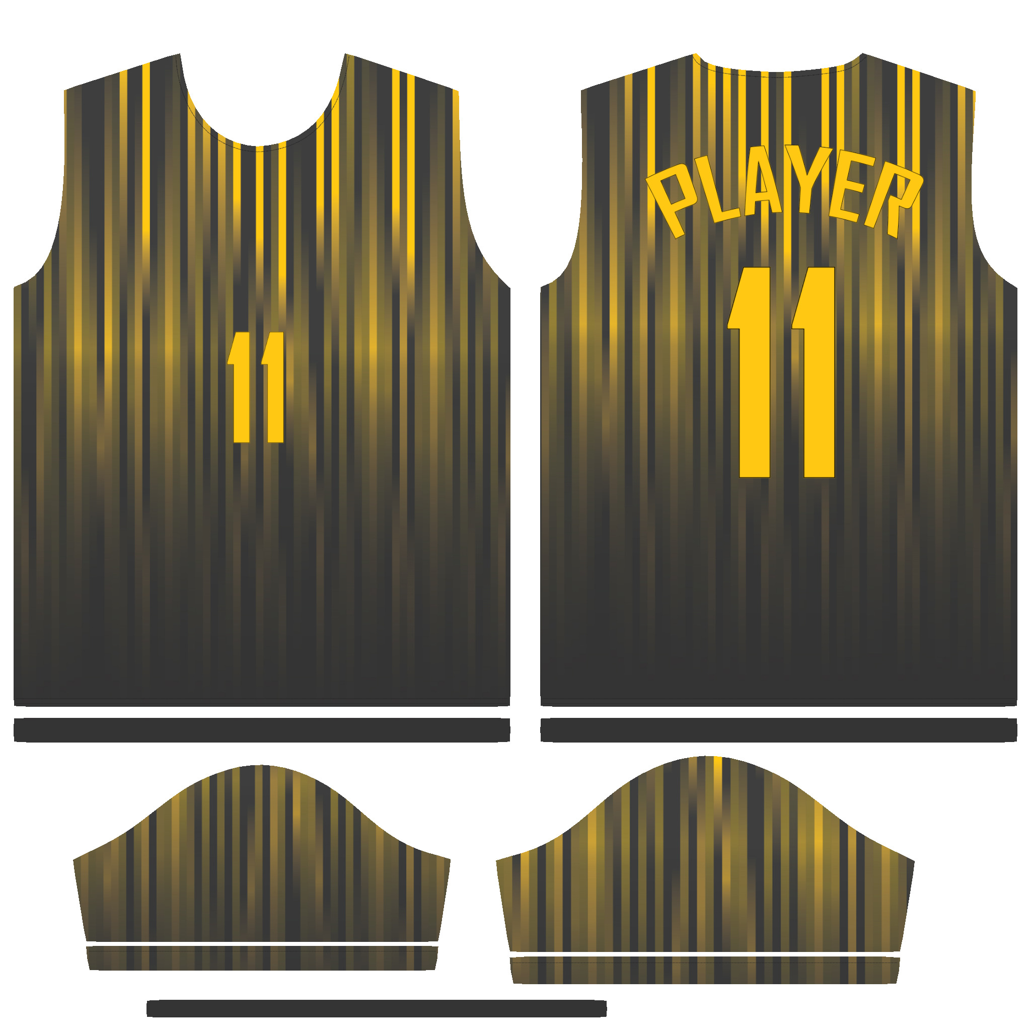 Soccer Football Jersey Player-11 In Low Poly Low-poly 3D model_2