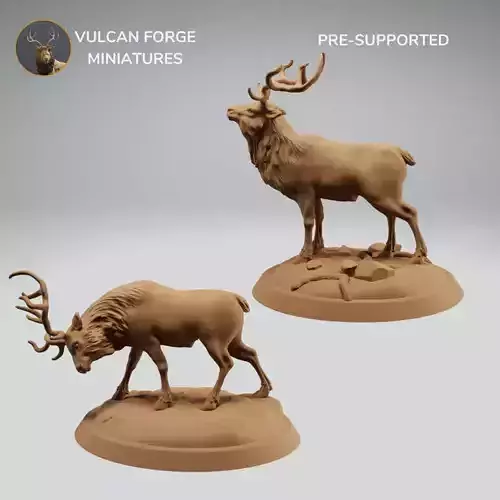 Deer Elk Stag bundle - Pre supported 3D print model