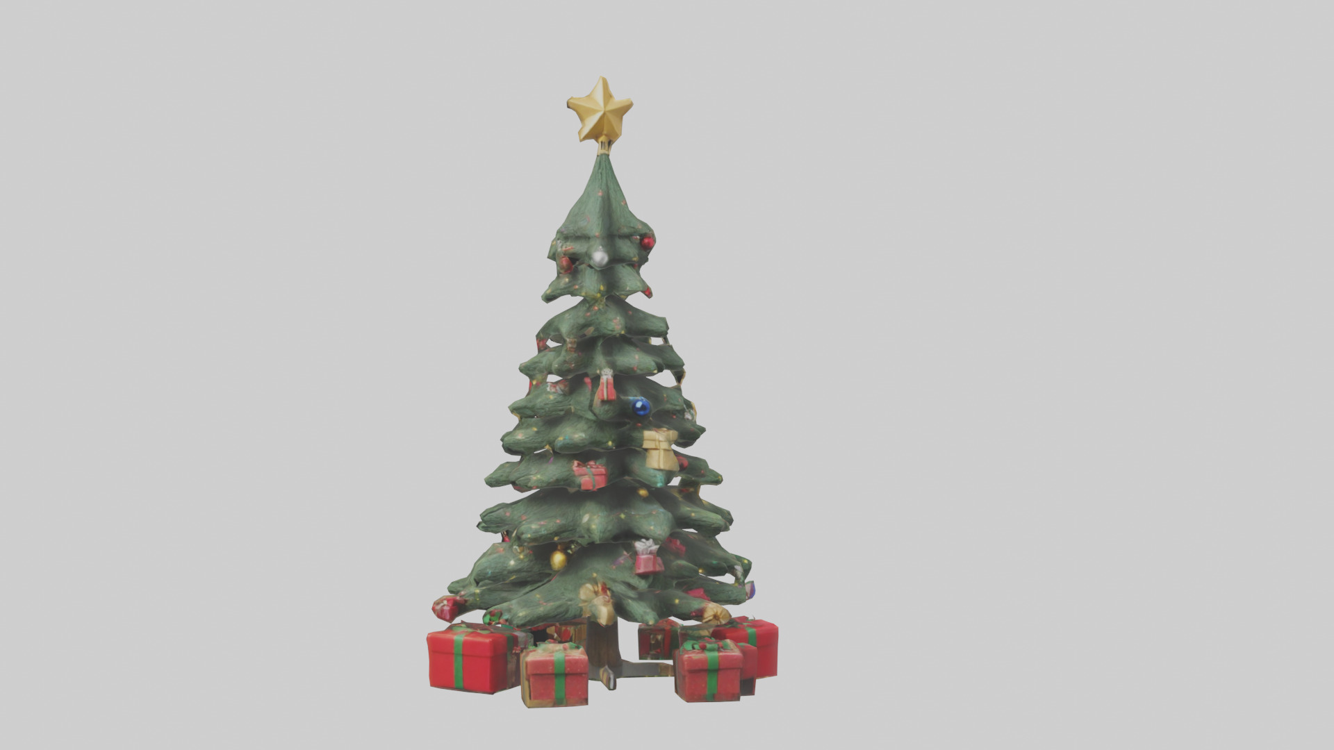 Christmas Tree with Presents model Low-poly 3D model_18