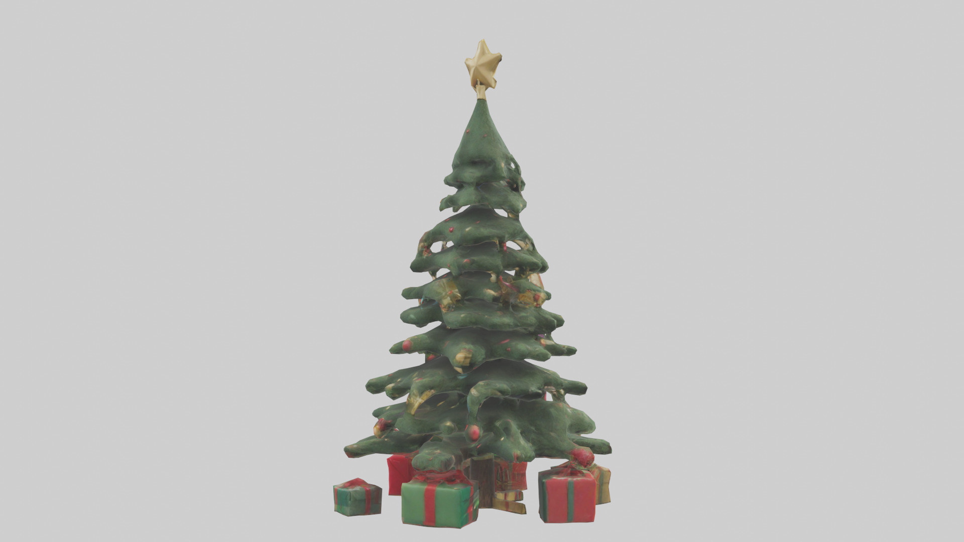Christmas Tree with Presents model Low-poly 3D model_2