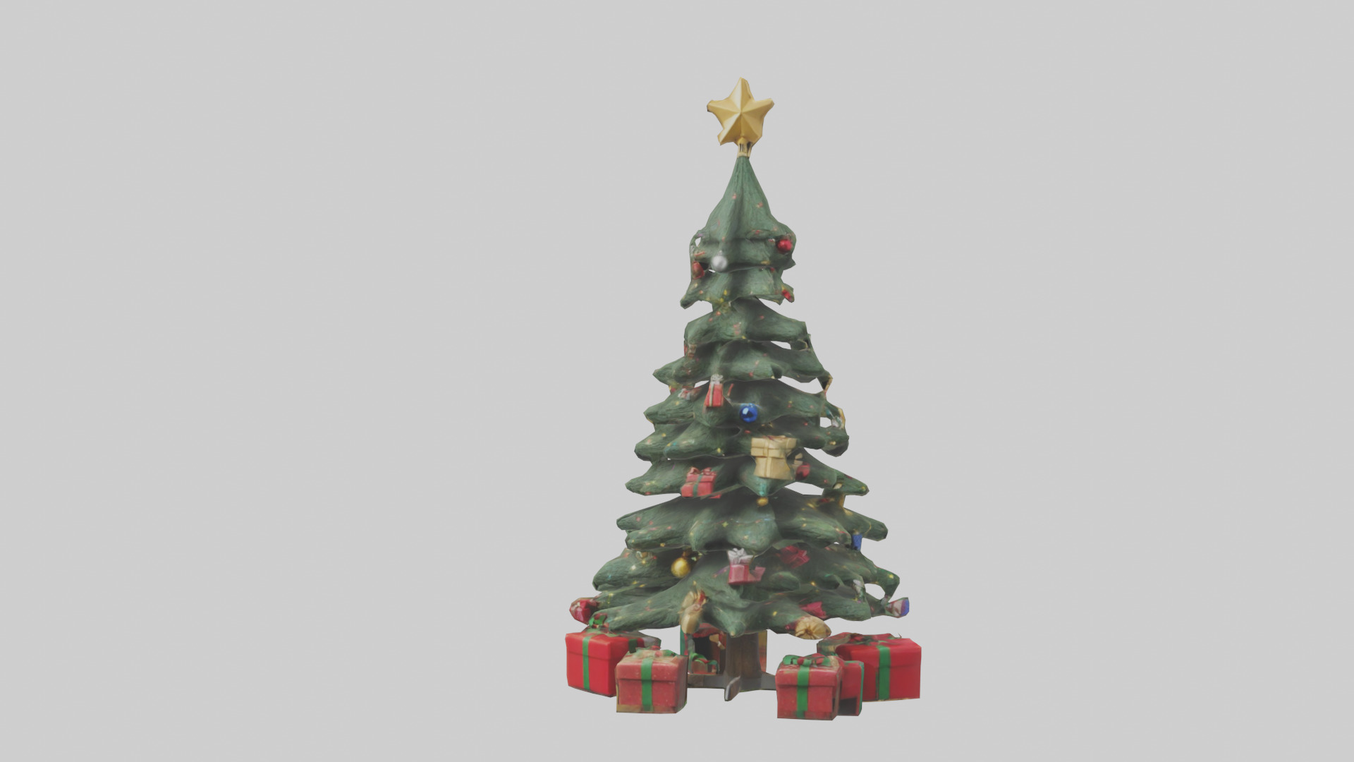 Christmas Tree with Presents model Low-poly 3D model_13