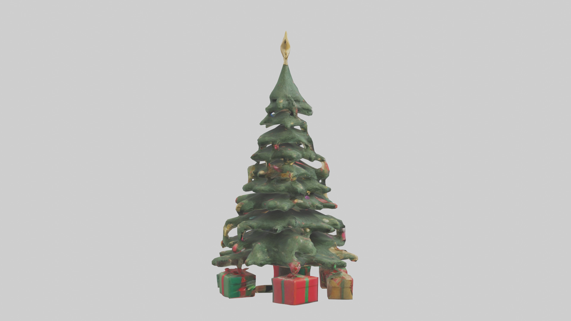 Christmas Tree with Presents model Low-poly 3D model_23