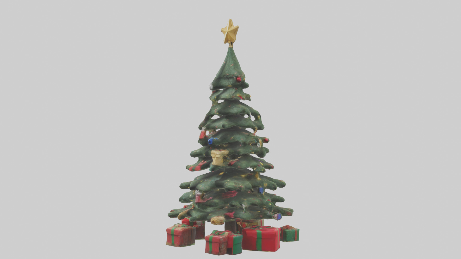 Christmas Tree with Presents model Low-poly 3D model_11