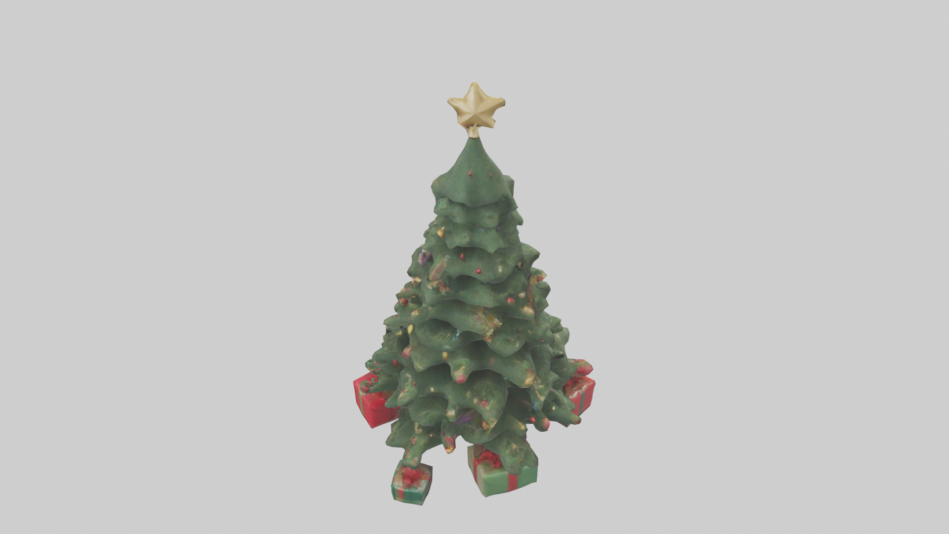Christmas Tree with Presents model Low-poly 3D model_25