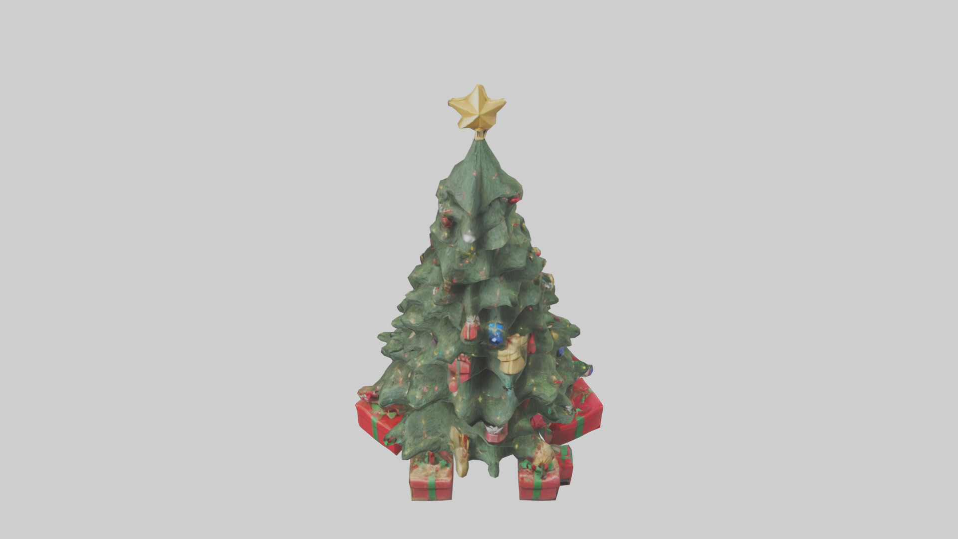 Christmas Tree with Presents model Low-poly 3D model_26