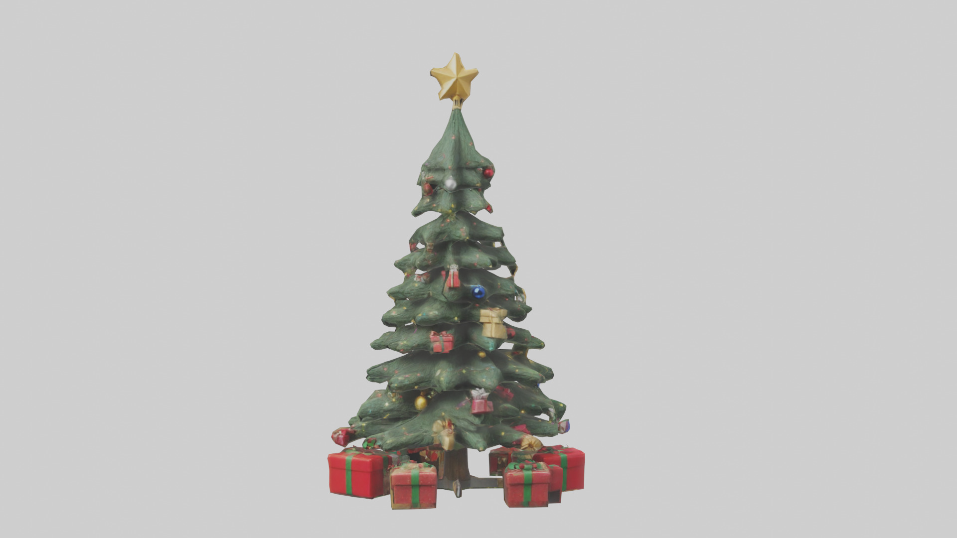 Christmas Tree with Presents model Low-poly 3D model_17