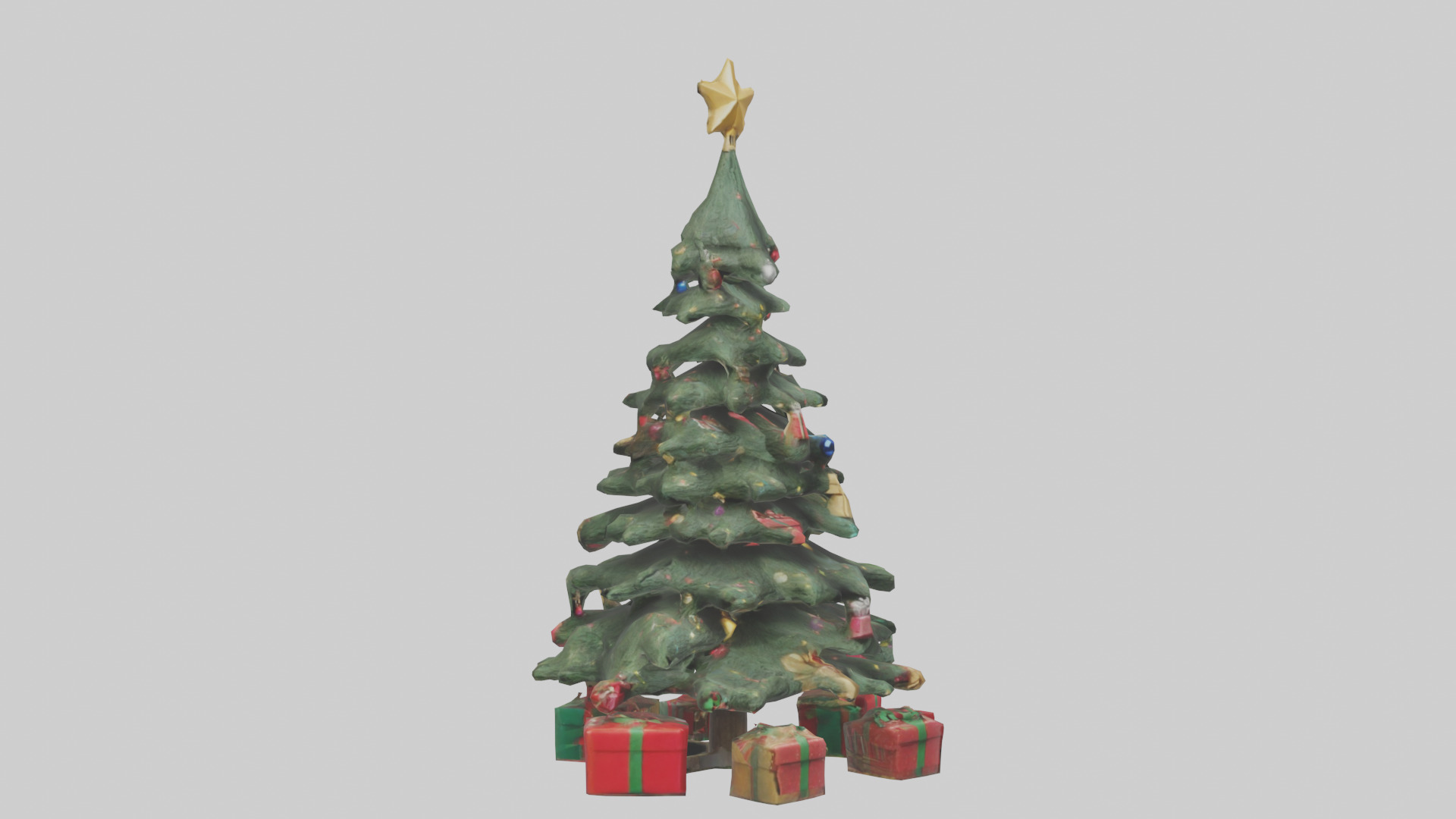 Christmas Tree with Presents model Low-poly 3D model_16