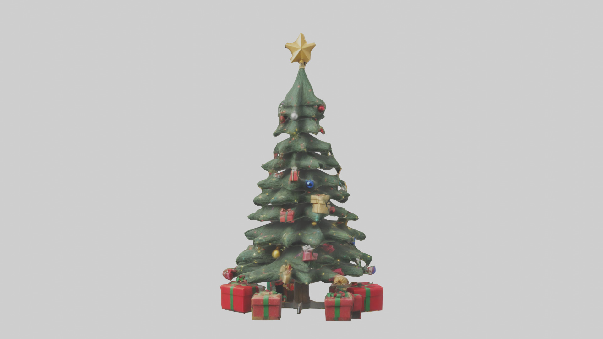 Christmas Tree with Presents model Low-poly 3D model_14