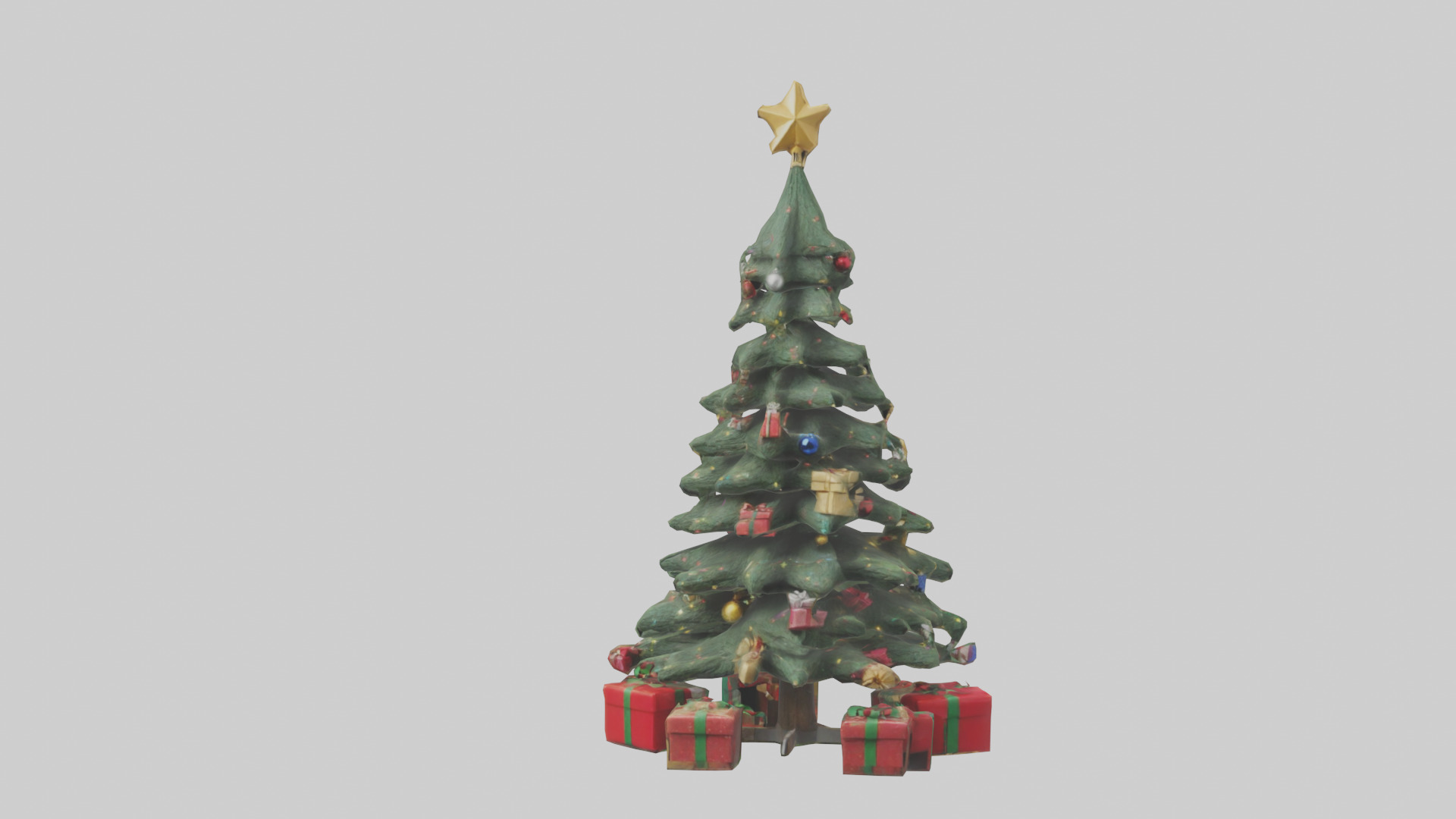 Christmas Tree with Presents model Low-poly 3D model_15