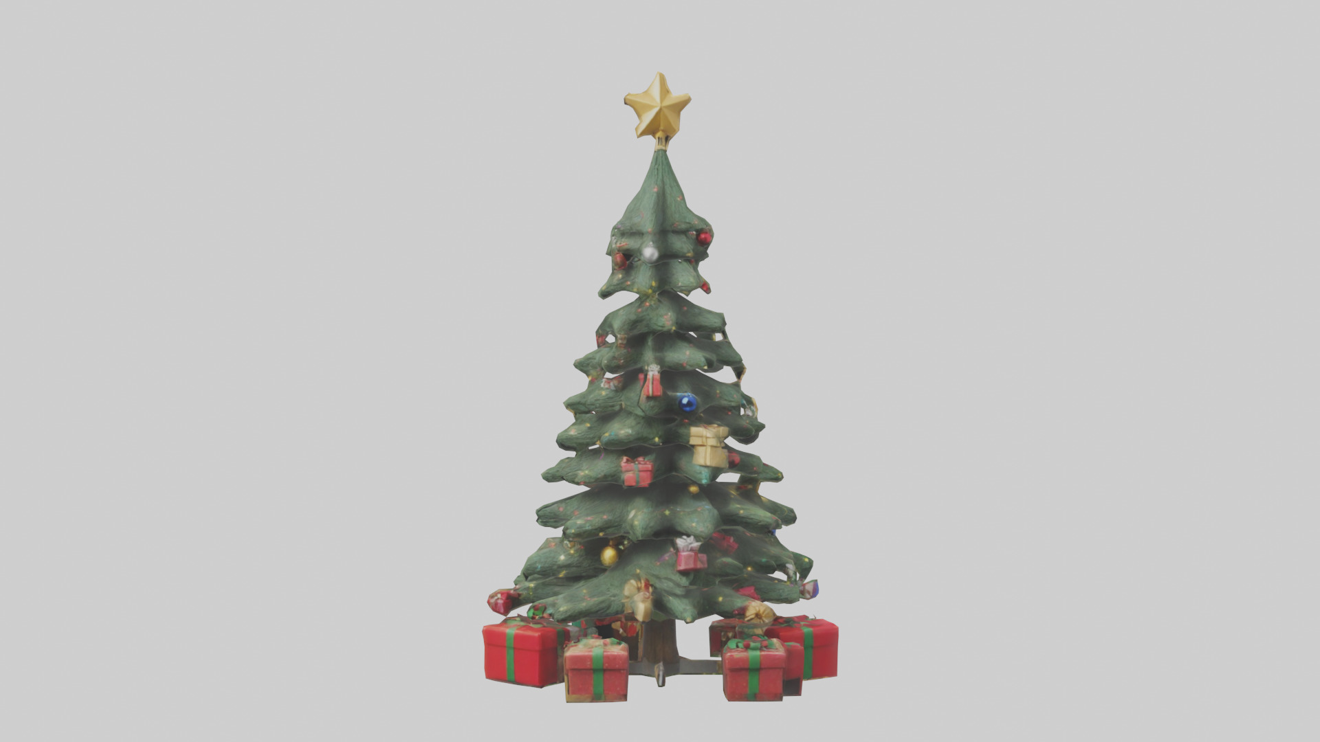 Christmas Tree with Presents model Low-poly 3D model_19