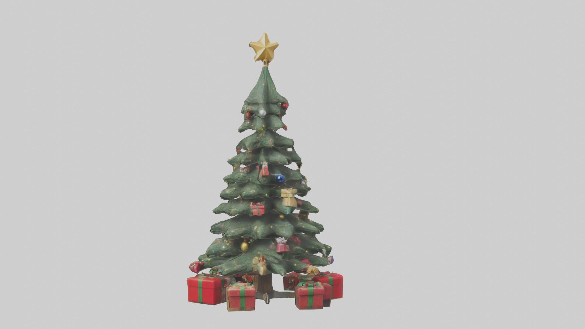 Christmas Tree with Presents model Low-poly 3D model_20