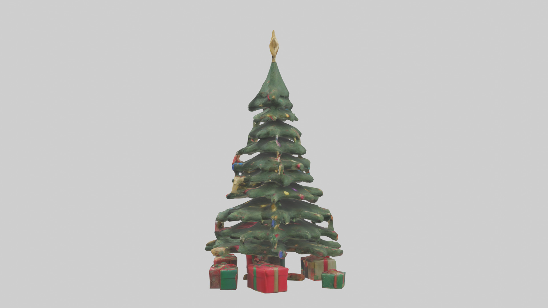 Christmas Tree with Presents model Low-poly 3D model_22