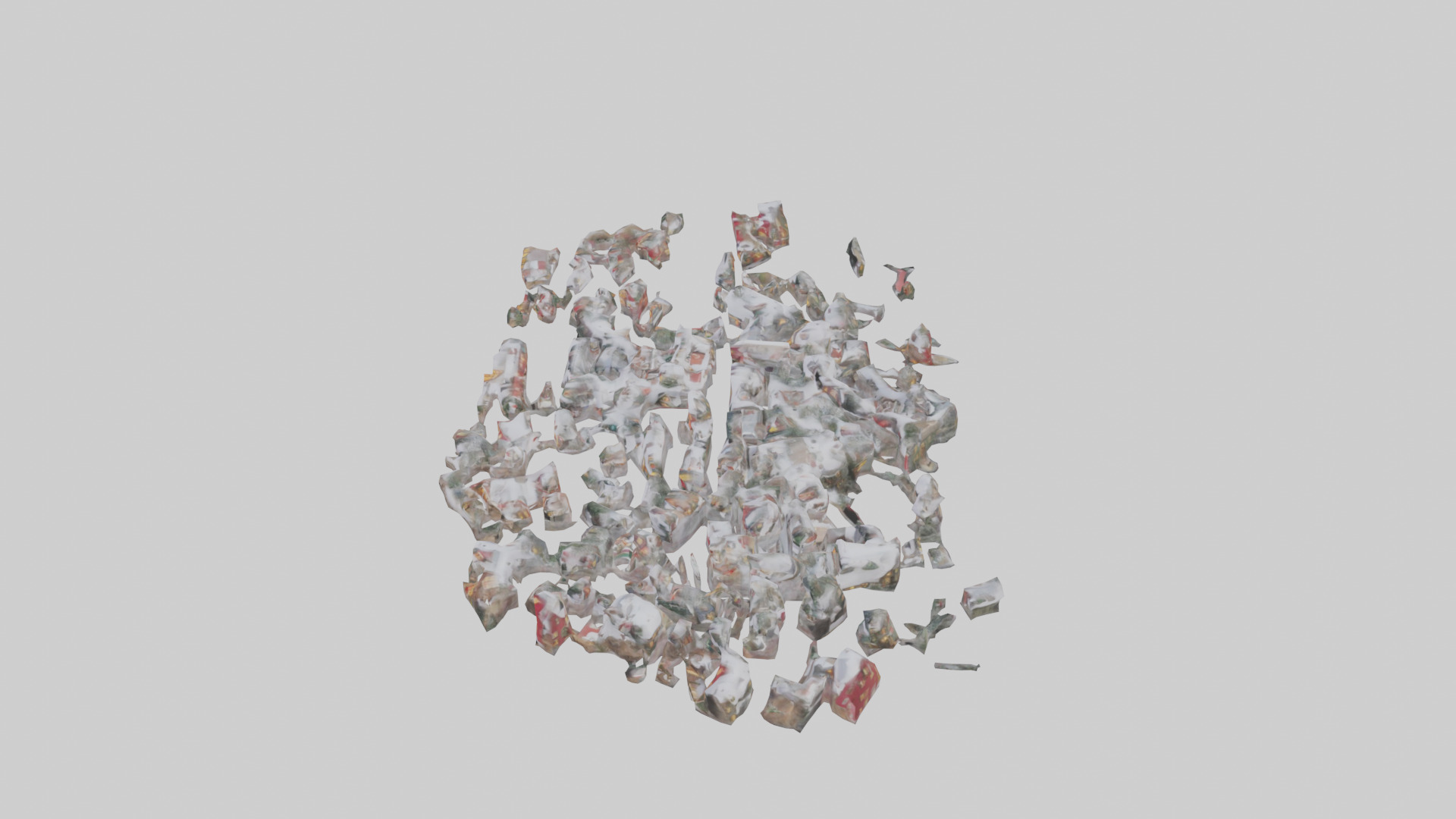 Christmas Village Houses with Snow model Low-poly 3D model_27