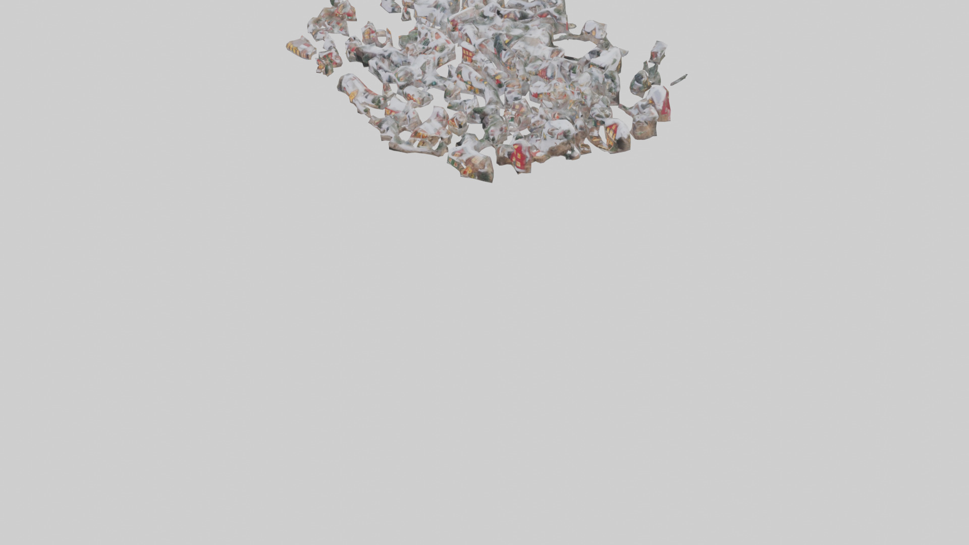 Christmas Village Houses with Snow model Low-poly 3D model_5