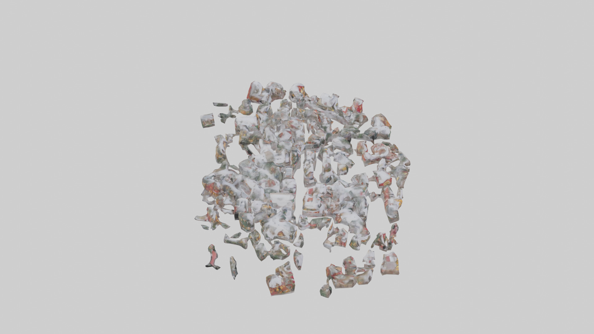 Christmas Village Houses with Snow model Low-poly 3D model_28