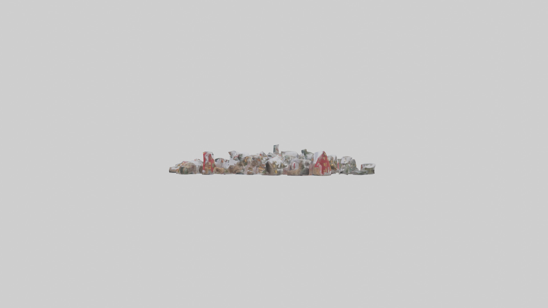 Christmas Village Houses with Snow model Low-poly 3D model_22