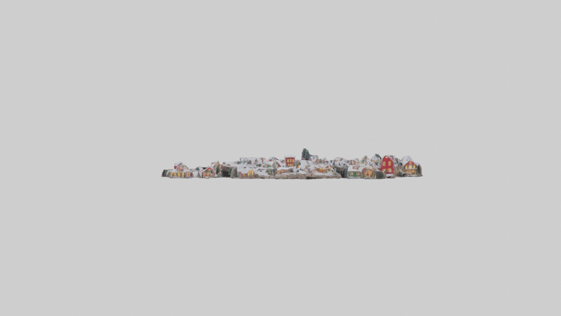 Christmas Village Houses with Snow model Low-poly 3D model_12